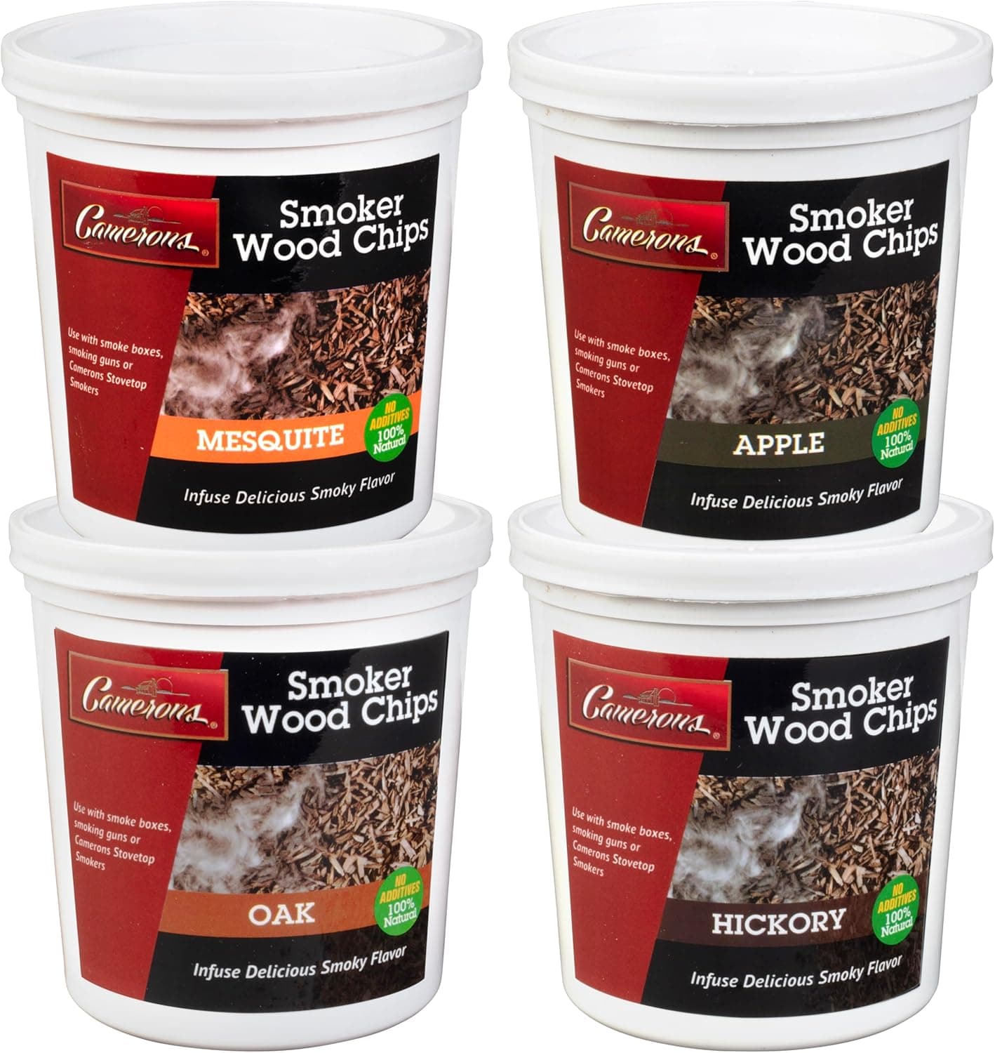 Camerons All Natural Extra Fine BBQ Wood Chips 4 Pack of Pints
