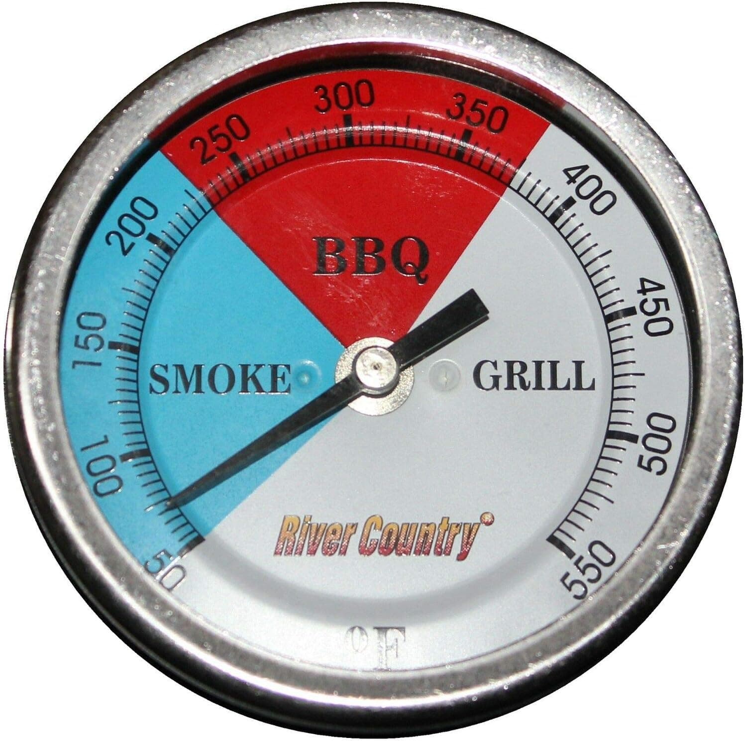 River Country 4" dial Adjustable BBQ Grill Smoker Thermometer (50 to 550 F)