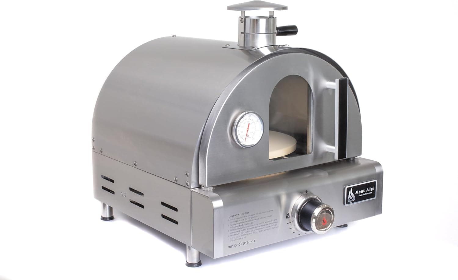Mont Alpi MAPZ-SS Stainless Steel Tabletop Portable Propane Pizza Oven