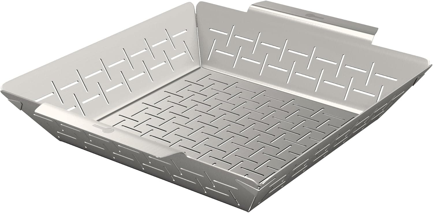Cave Tools Vegetable Grill Basket - Large Non Stick BBQ Grid Pan
