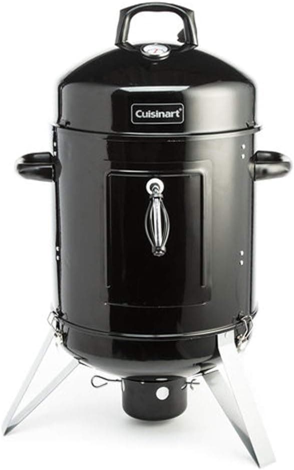 Cuisinart COS-116 16" Vertical Charcoal Smoker, Thermometer, Water Bowl