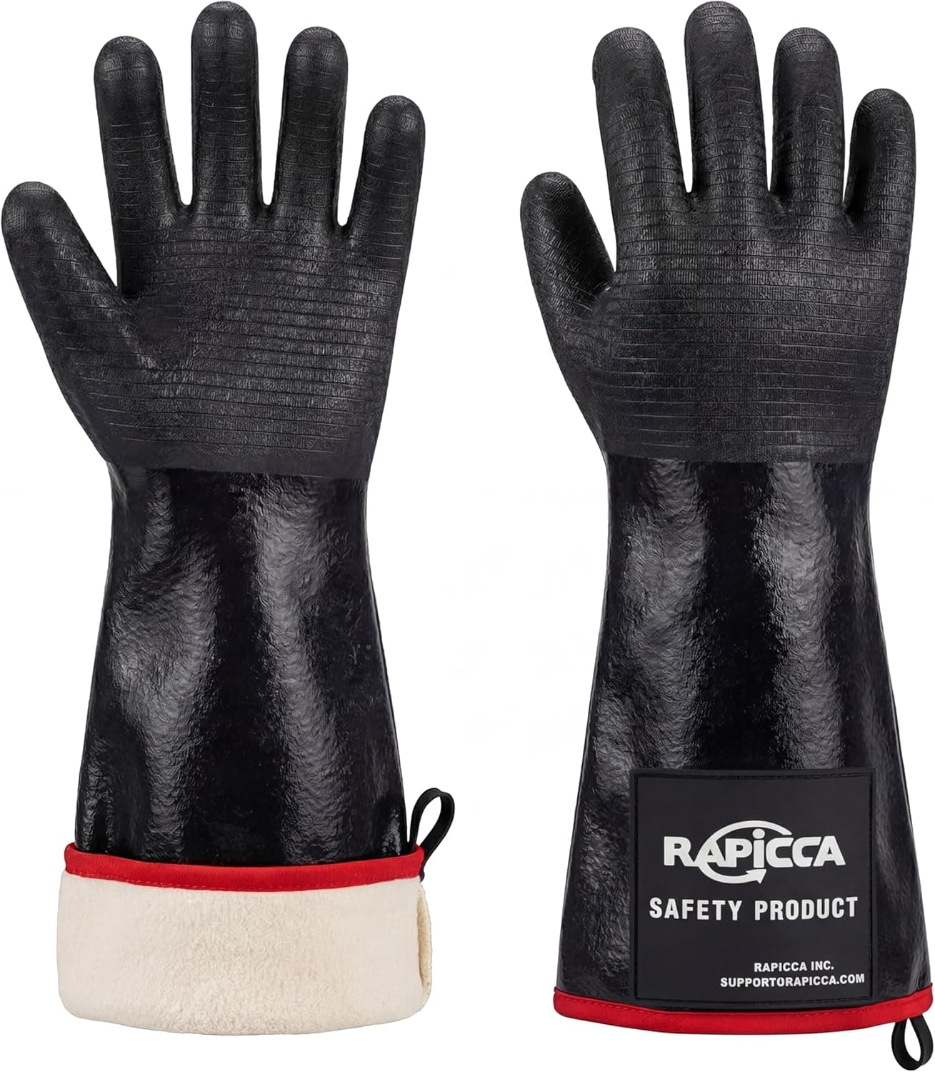 RAPICCA 932°F Heat Resistant BBQ Grill Gloves, Oil Resistant Waterproof