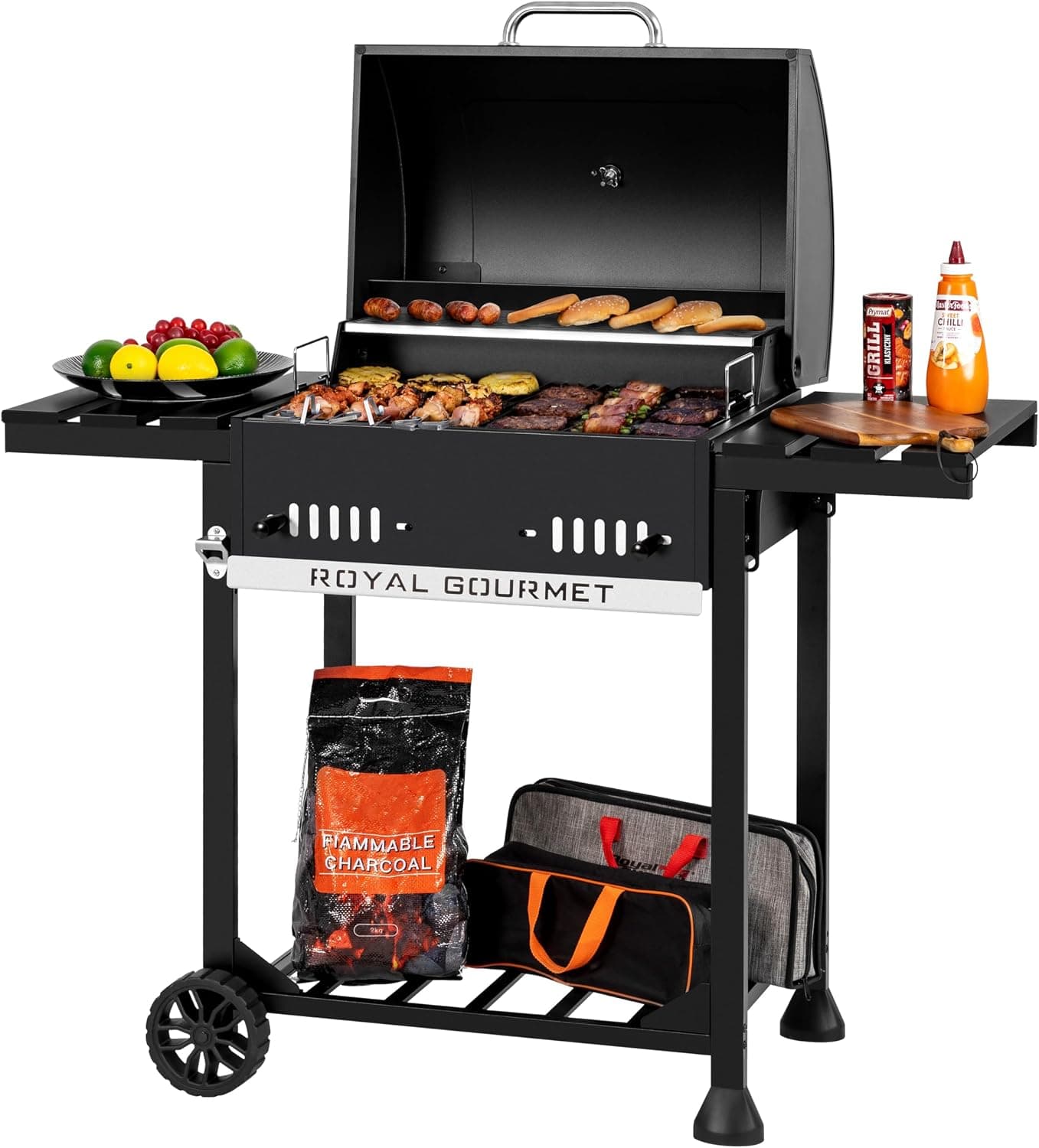 Royal Gourmet CD1824A Charcoal Grill, BBQ Outdoor, Black