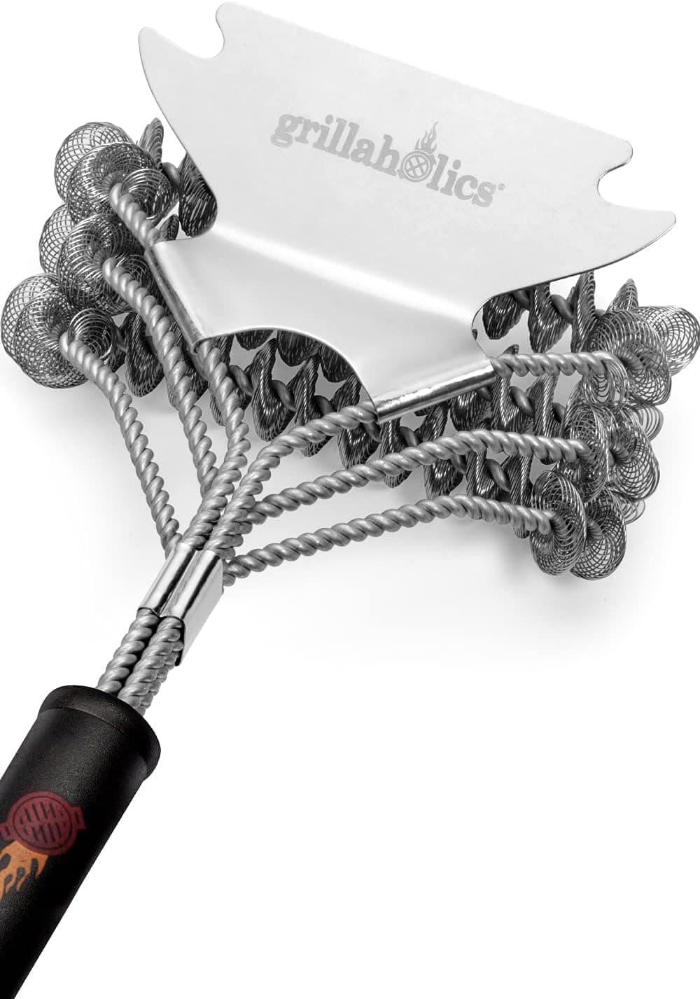 Grillaholics Grill Brush for Outdoor Grill Safe Bristle Free with Scraper