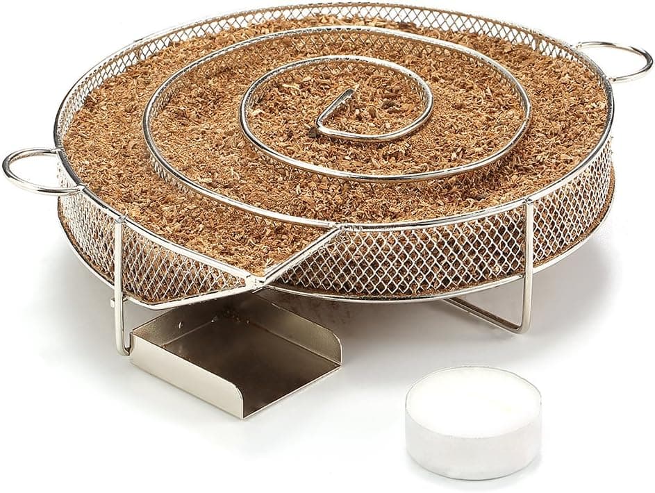 Realcook 8" Cold Smoke Generator, Stainless Steel Cold Smoker Tray, 7-8 Hrs