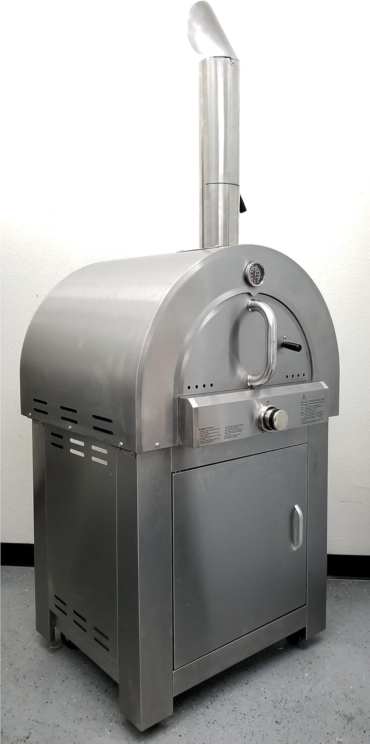 30.5" LPG Propane Gas Stainless Steel Artisan Pizza Oven with Cover