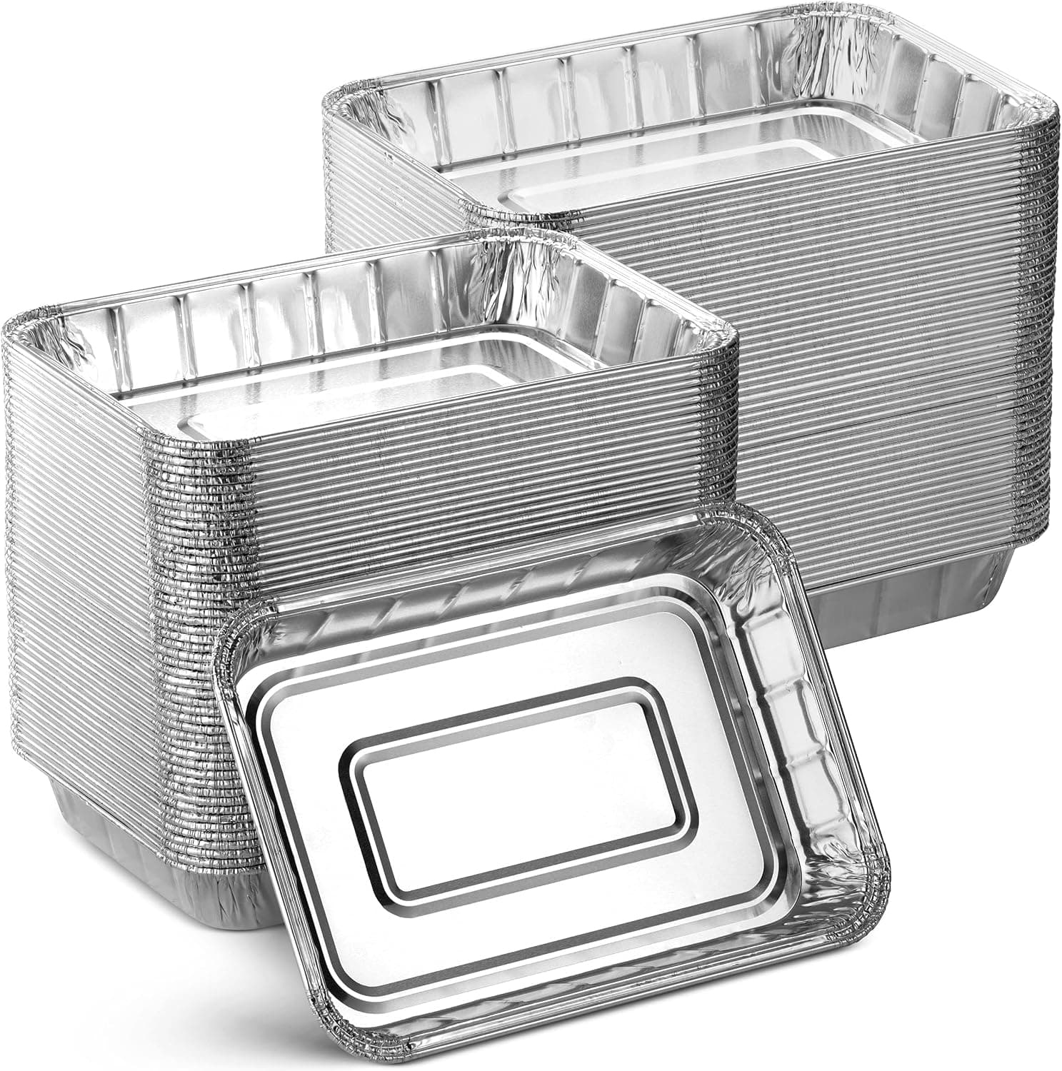 Aluminum Foil Grill Drip Pans, Pack of 50, Weber Compatible, Made in USA