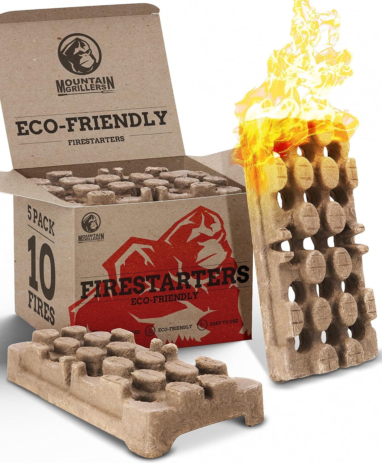 Mountain Grillers Fire Starter for Grill, Fireplace, Wood Stove, Camp, BBQ & Charcoal Grill, Waterproof
