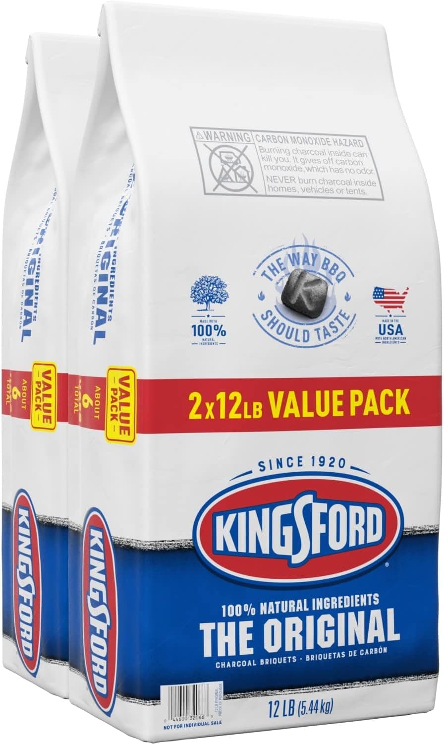 Kingsford Original Charcoal Briquettes 12 Pounds Each (Pack of 2)