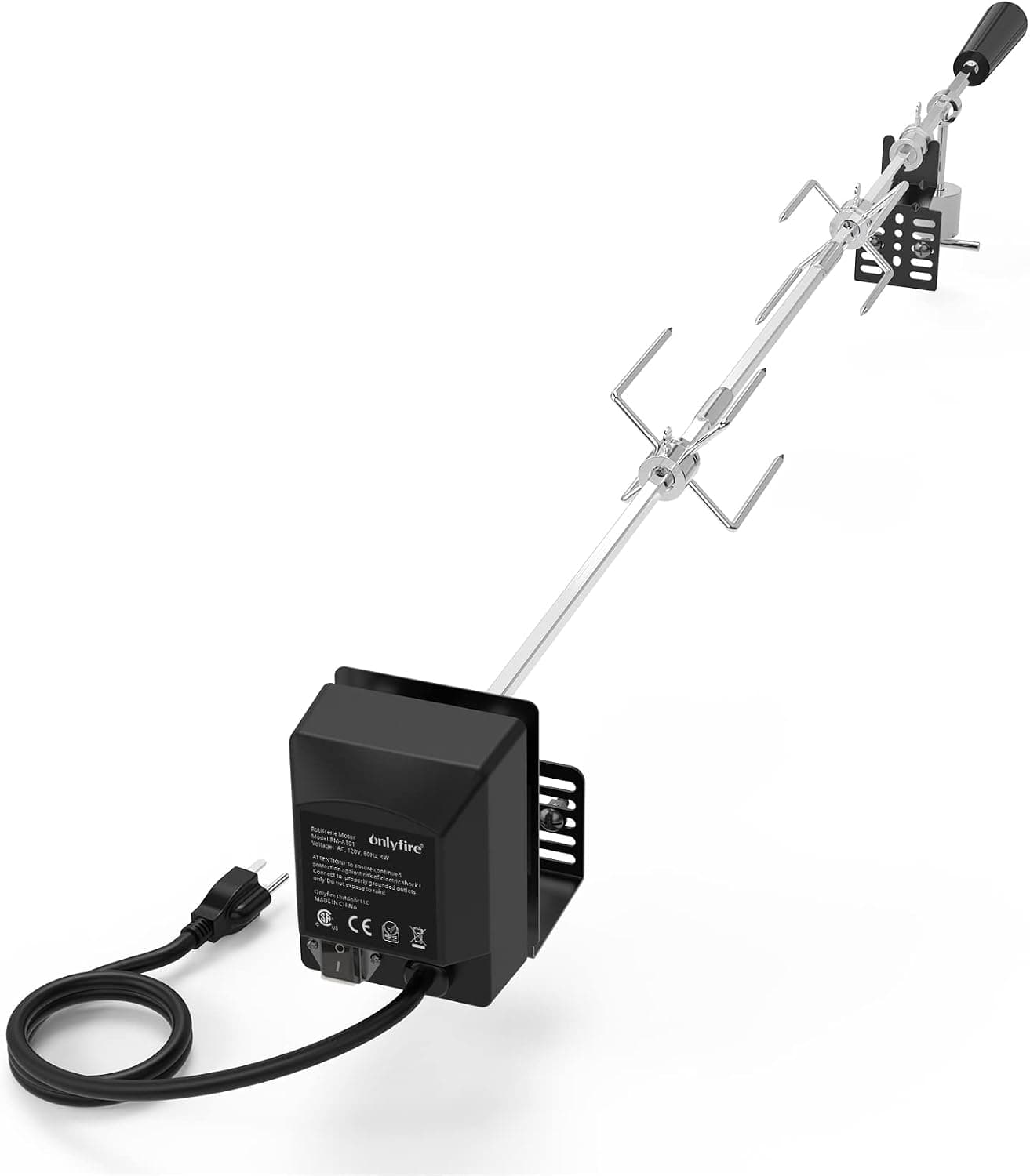 onlyfire Universal Rotisserie Kit for 2 to 4 Burner Gas Grills, 32-42 Square Spit Rod