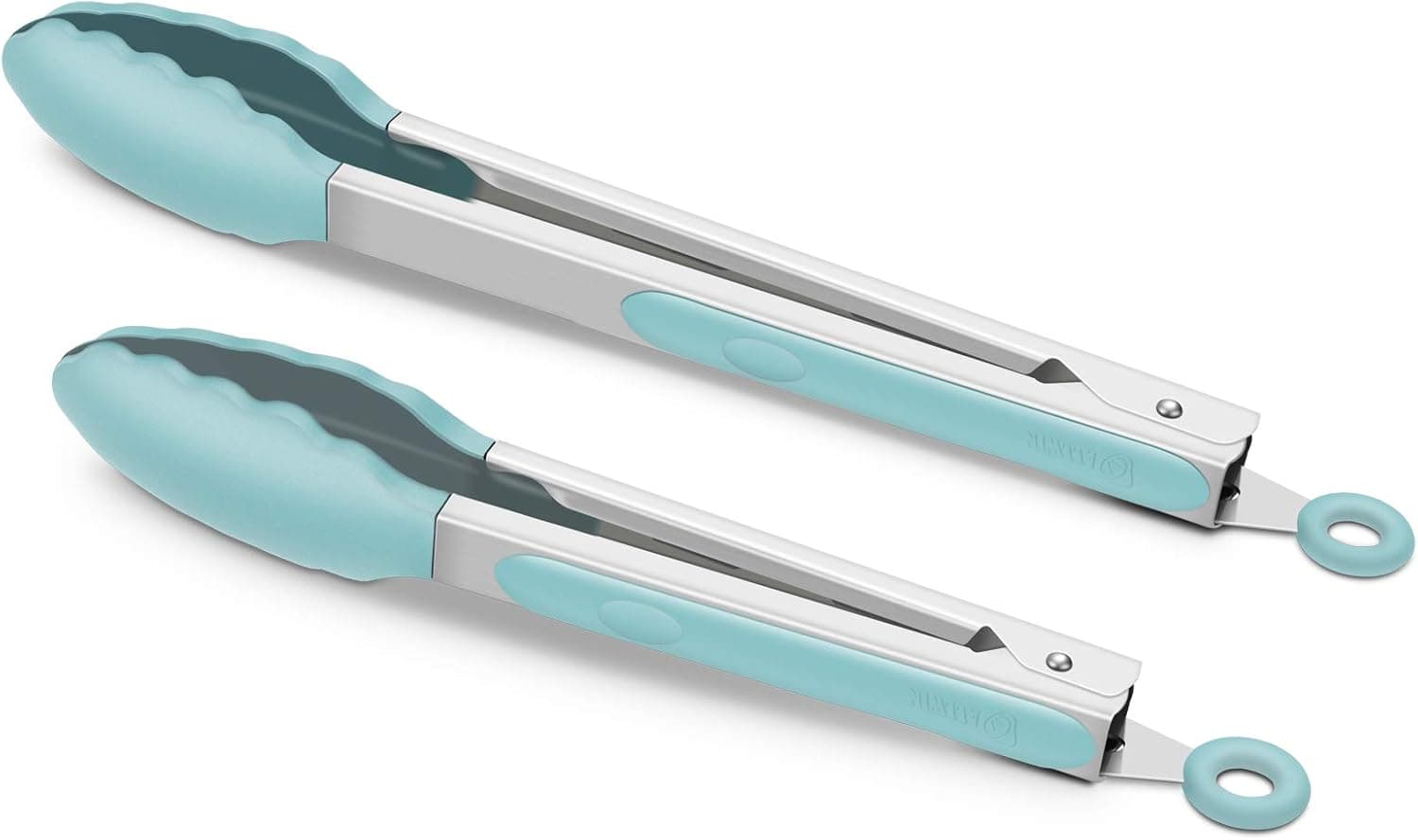 9-Inch & 12-Inch Silicone Cooking Tongs Set of 2 Stainless Steel BBQ Locking