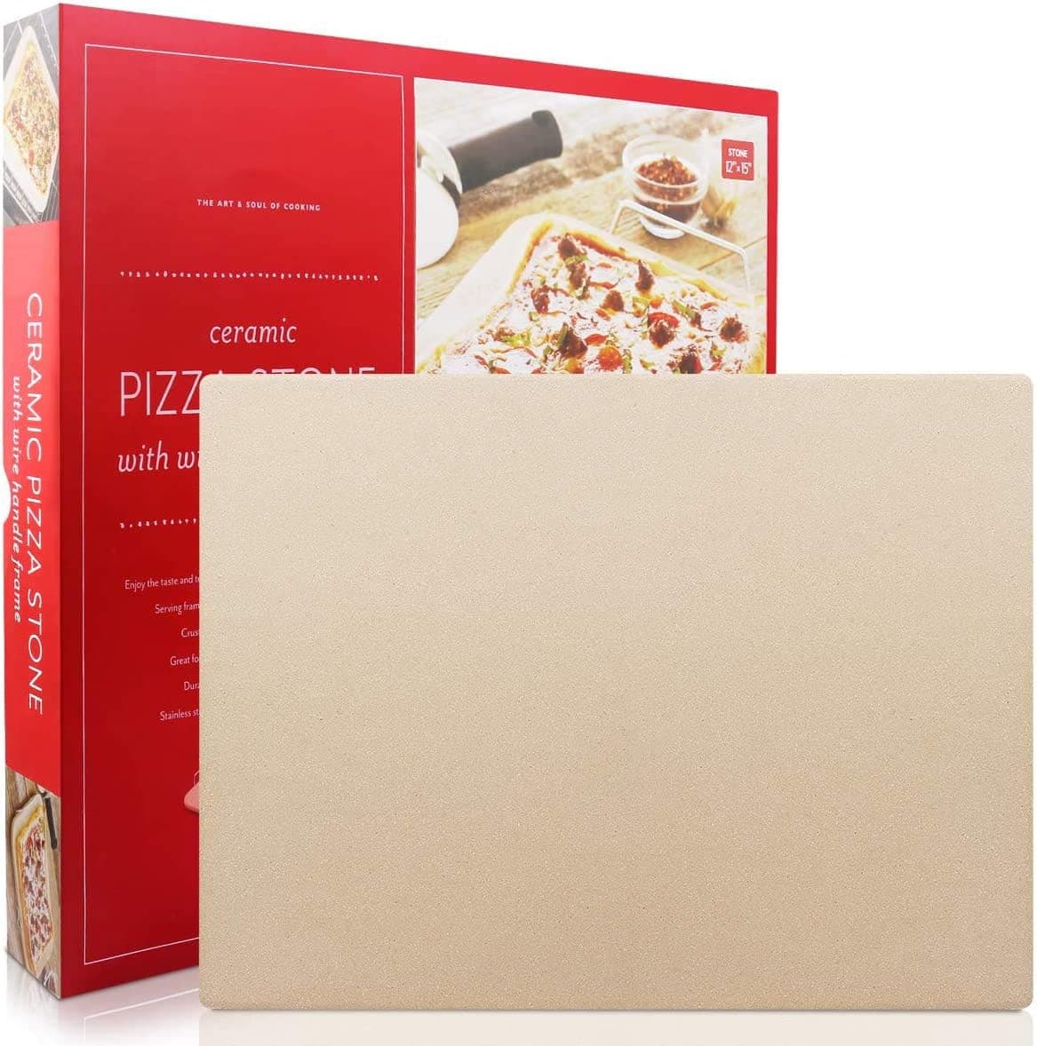 Engineered Tuff Cordierite Pizza Stone 15x12 Inch Rectangular
