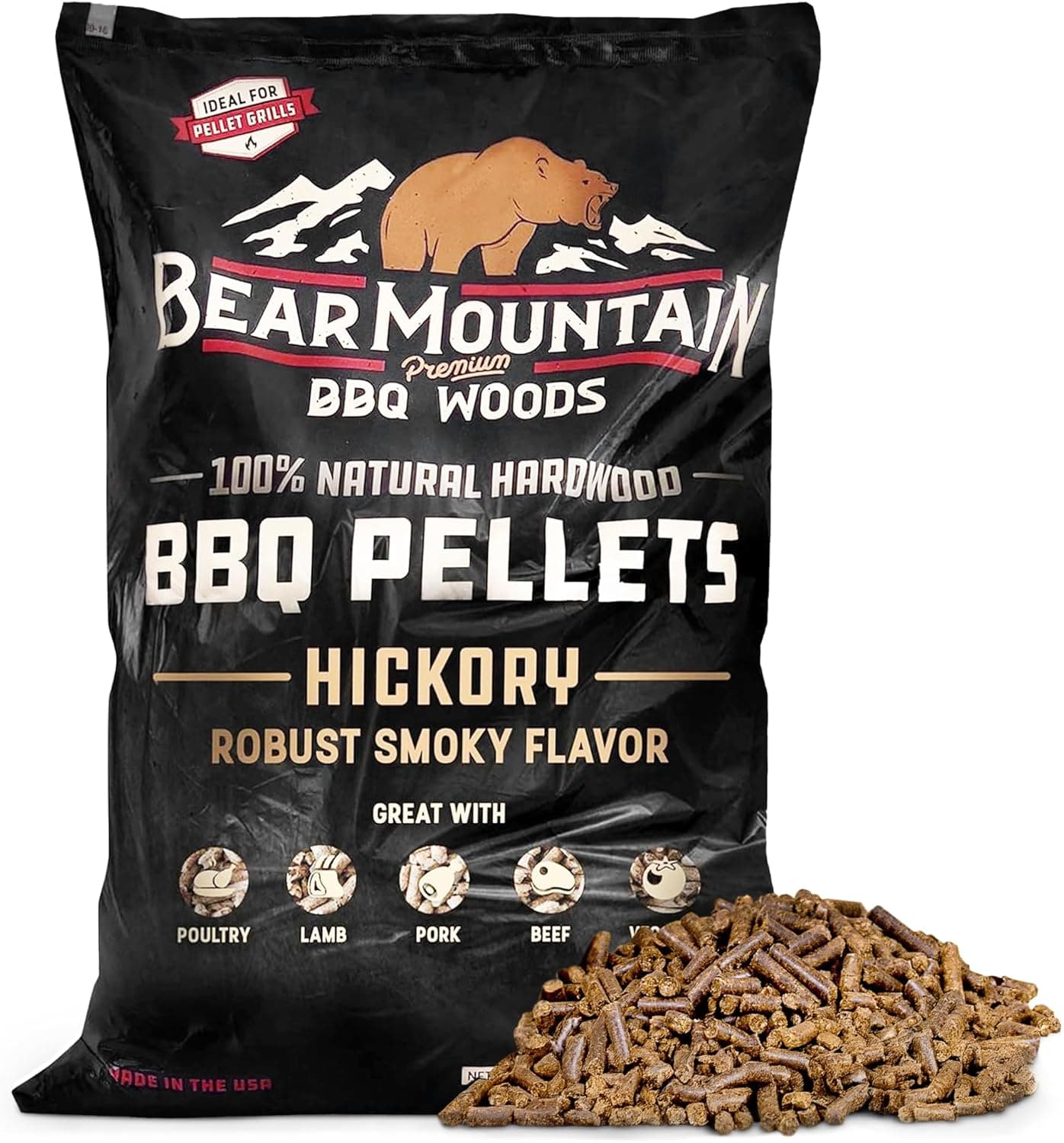 Bear Mountain All Natural Wood Pellets 40 Lbs Hickory