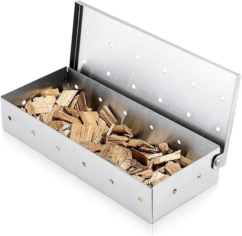 TINMIX Smoker Box for BBQ Grilling Wood Chips, Stainless Steel Non-Warp