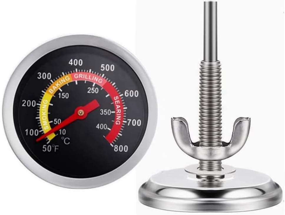 2 Pack BBQ Grill Temperature Gauge 2-3/8 inch Barbecue Charcoal Smoker Thermometer