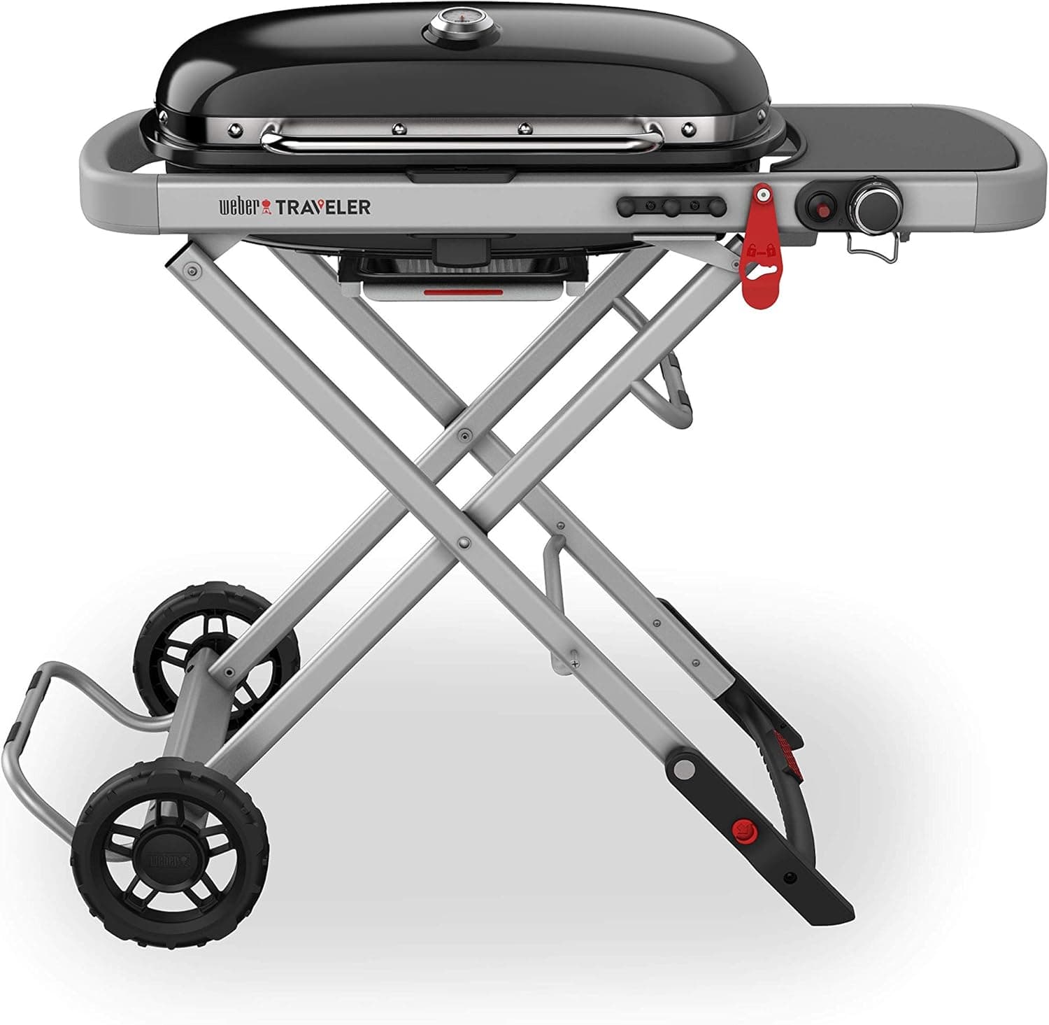 Weber Traveler Portable Liquid Propane Gas Grill, 1 Burner, Black