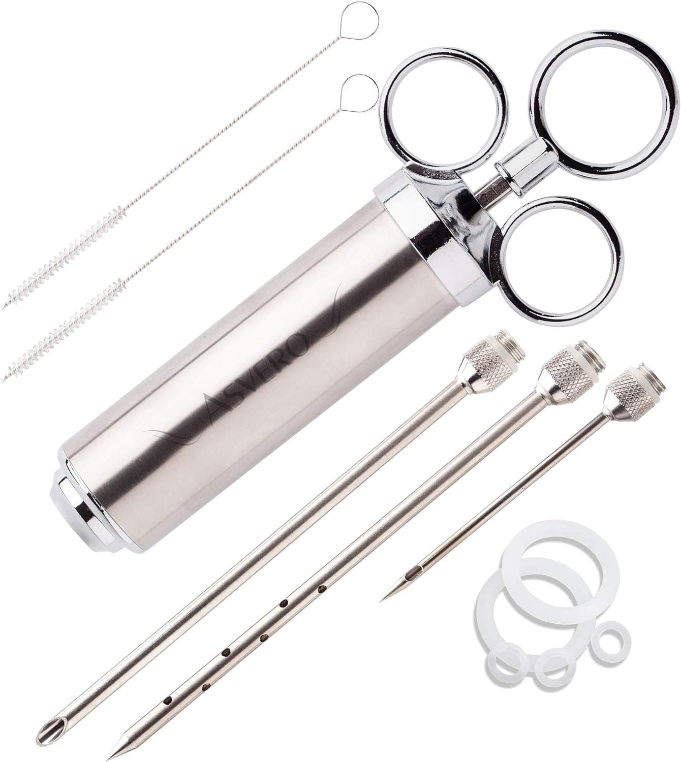 Meat Injector Kit Stainless Steel Food Syringe & 3 Marinade Needles
