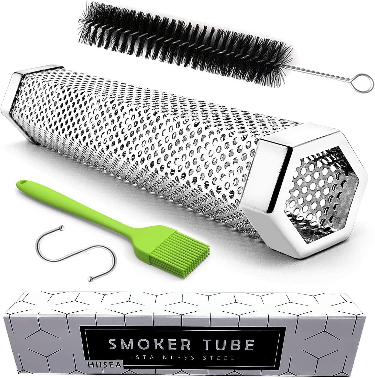 Smoke Tube - 12'' for Pellet Grill, 5 Hours, Stainless Steel