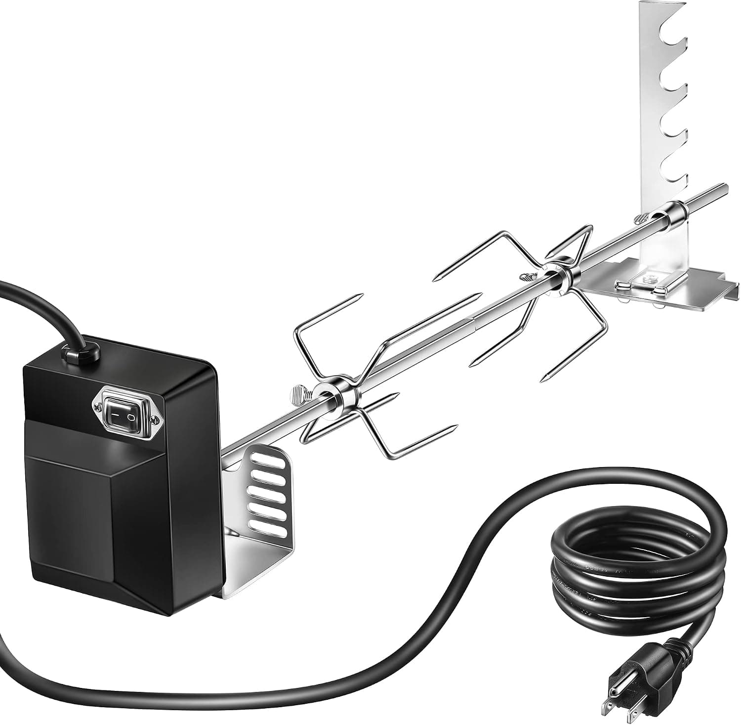 Dreyoo Universal Rotisserie Grill Kit, 120V 4W Motor, 28 Spit Rod