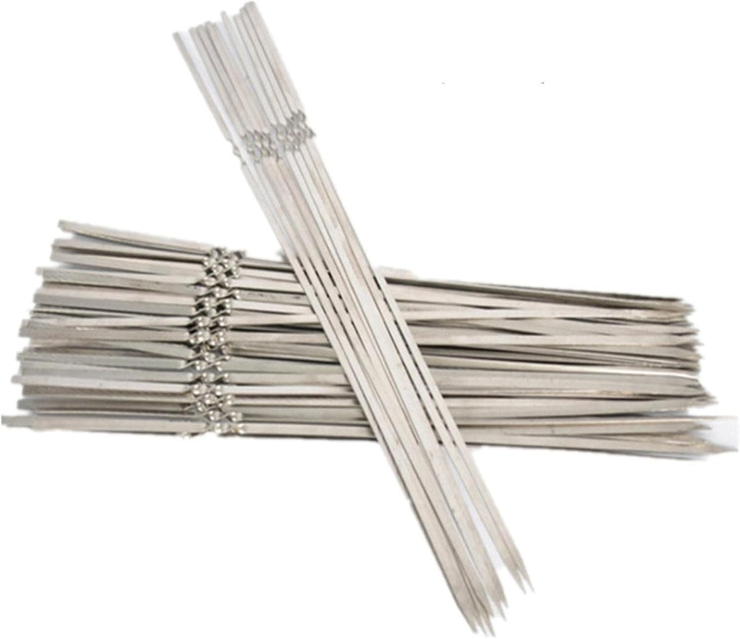 Skewers for Barbecue Reusable Grill Stainless Steel Flat Forks