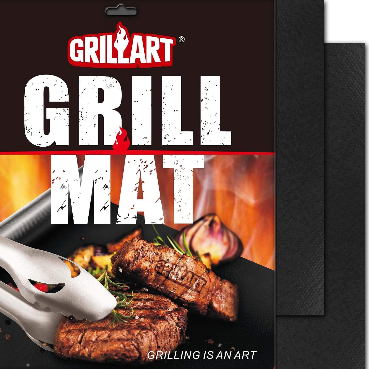 GRILLART BBQ Grill Mats for Outdoor Grill, Nonstick 600 Degree, Set of 2