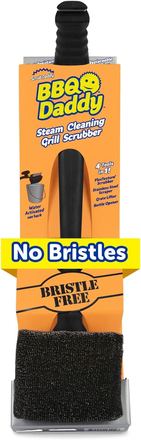 Scrub Daddy BBQ Daddy Grill Brush Bristle Free with Steel Grill Scraper