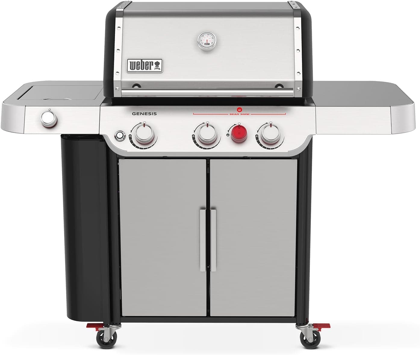 Weber Genesis S-335 Liquid Propane Gas Grill, Stainless Steel, 3 Burners + Side Burner