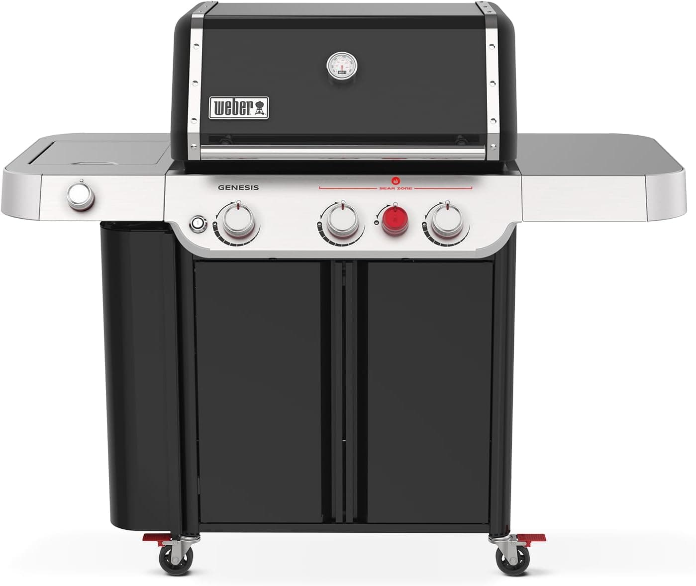 Weber Genesis E-335 Liquid Propane Gas Grill, 3 Burners + Side Burner, Black