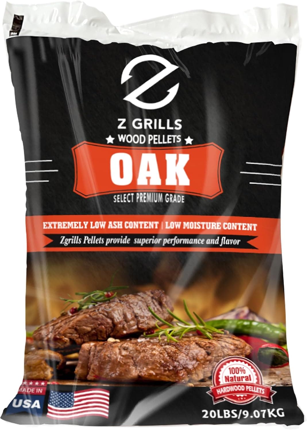 Wood Pellets for Smoker Grill BBQ 100% All-Natural Hardwood Oak 20lbs