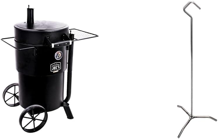 Char-Broil Oklahoma Joe's Bronco Barrel Drum Smoker Bundle with Super Skewers