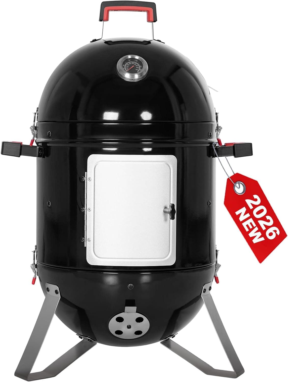 GREEN PARTY 18" Vertical Charcoal Smoker Grill Bullet Water Smoker
