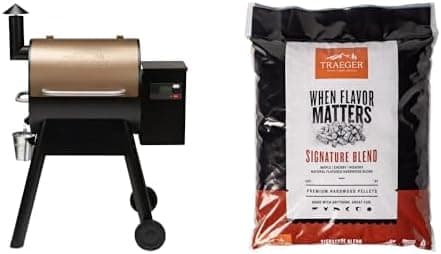 Traeger Pro 575 Wood Pellet Grill, Bronze with Signature Blend Pellets